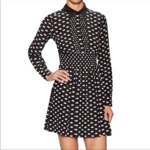Kate Spade Black and White Swan Knee-Length Dress